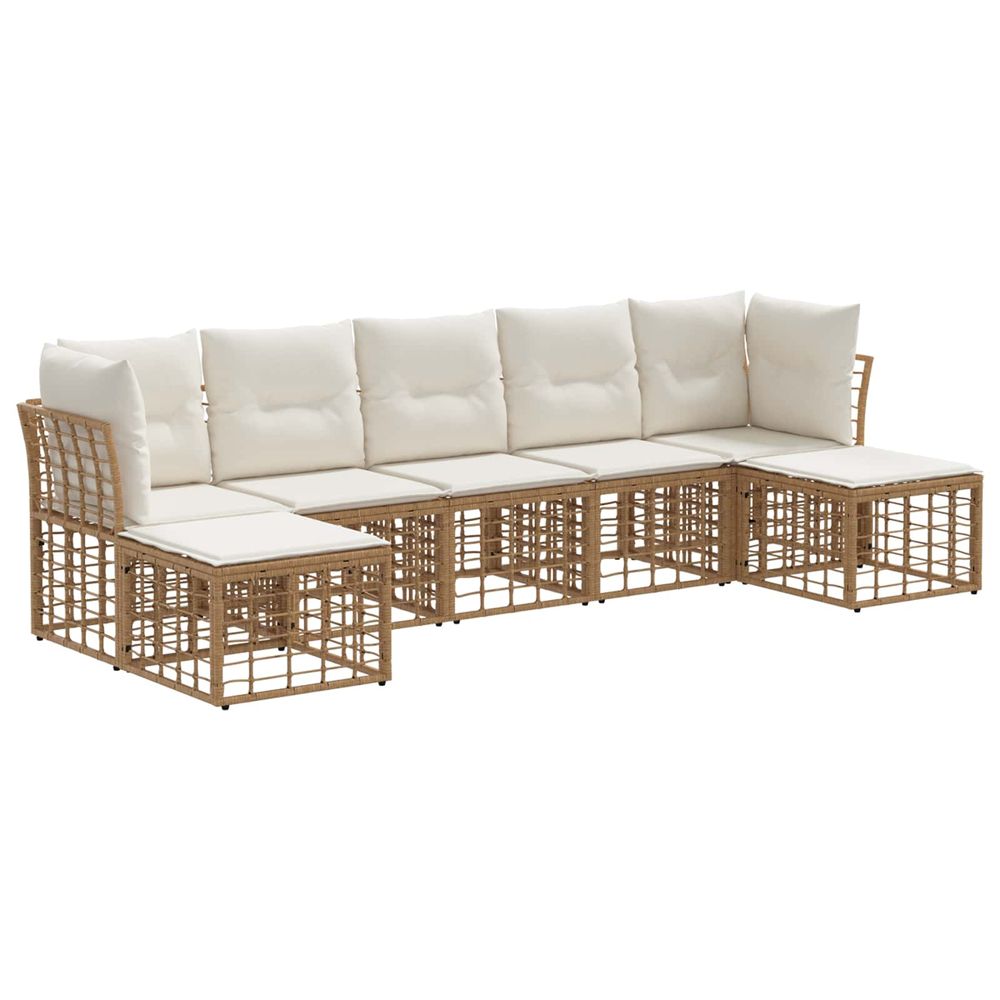 Ensemble de canapés d'extérieur naturel polyester