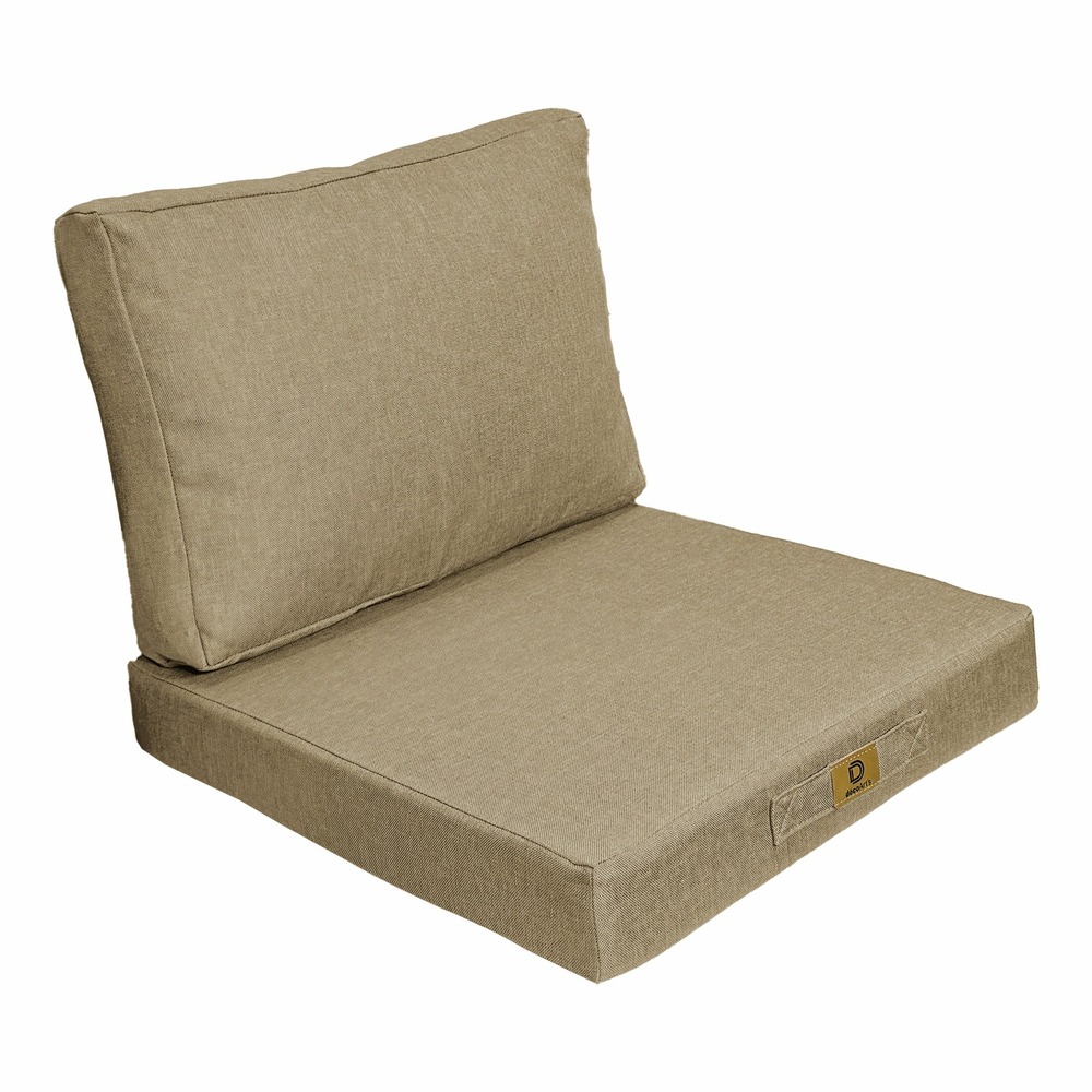 Coussins pour fauteuil effet lin déhoussable 60x60cm beige