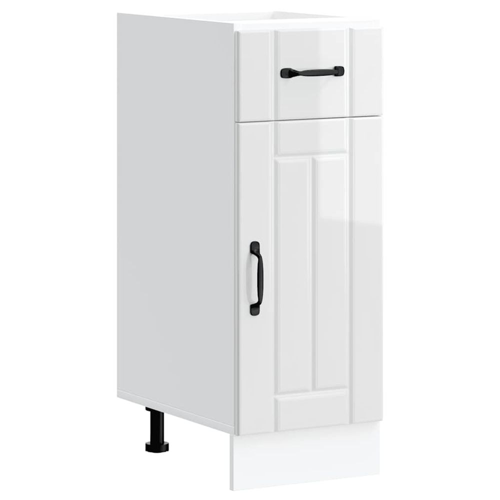 Armoire de cuisine lucca blanc brillant bois ingénierie