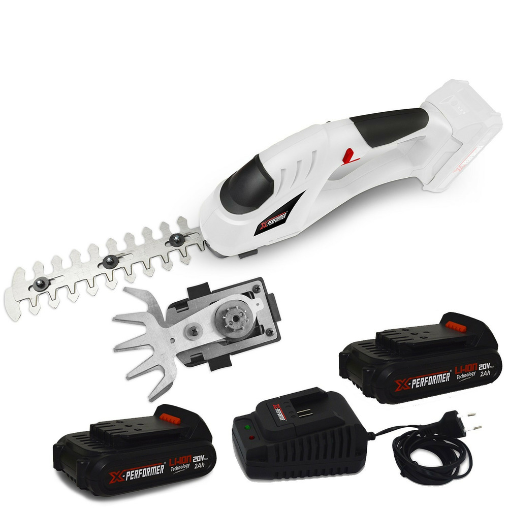 Cisaille de jardin portative - sculpteur de haies 2en1 - 20v - xperformer xpcsth20li - 2 batteries 2ah + chargeur