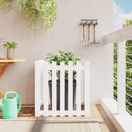 Très grand bac à fleurs géant 70cm pin massif blanc