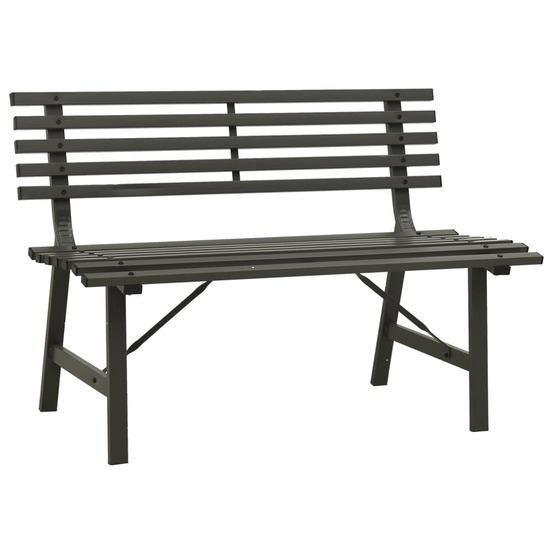Banc de jardin meuble de patio d'extérieur terrasse 110 x 59 x 76,5 cm acier noir