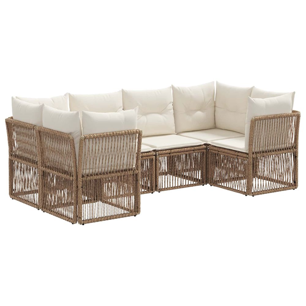 Ensemble de canapé de jardin 6 pc 6-nombre de places beige