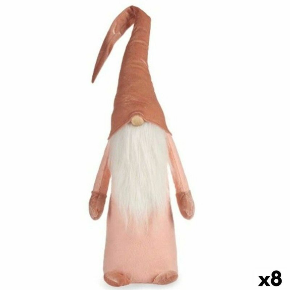 Figurine décorative gnome blanc rose polyester bois sable 20 x 100 x 25 cm (8 unités)
