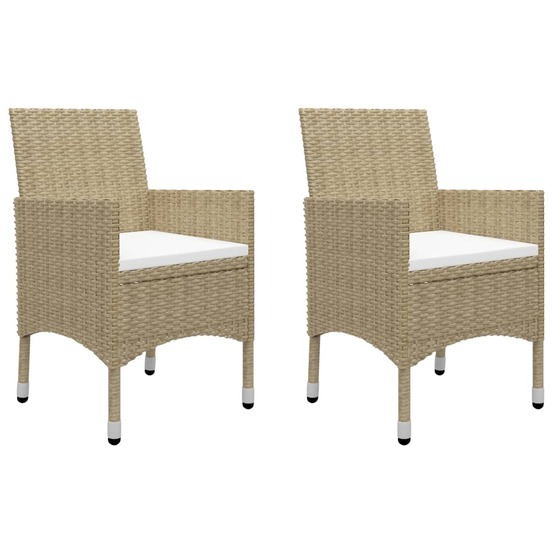 Ensemble à manger de jardin 3 pcs beige