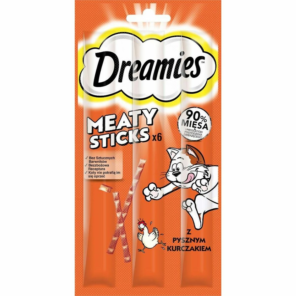 Collation pour chat dreamies meaty sticks 30 g poulet