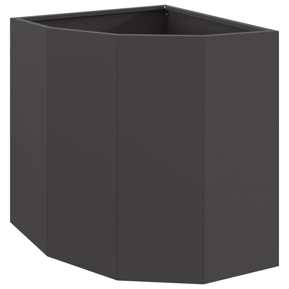 Jardinière d'extérieur d'angle noir 45 x 45 x 50 cm acier