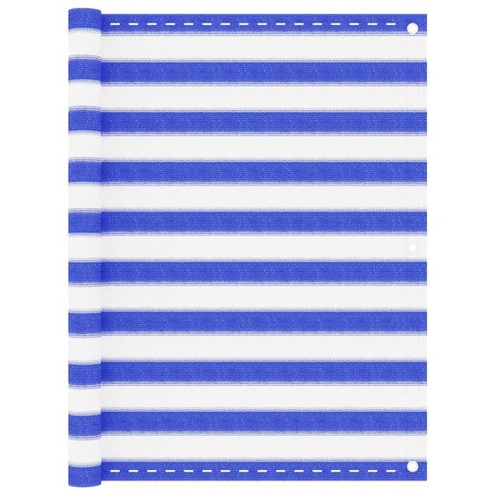 Écran de balcon bleu et blanc 120x400 cm pehd