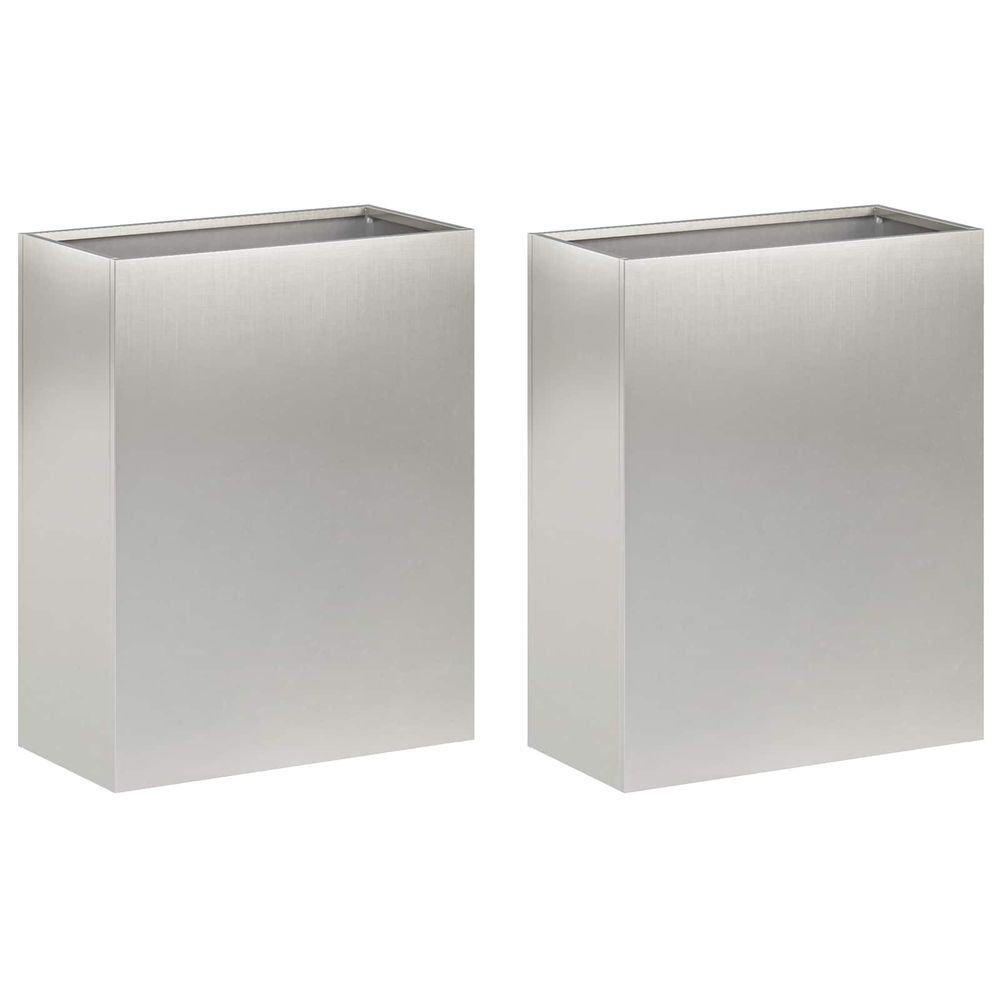 Cache-pot de jardin 2 pc argenté 40 x 20 x 40 cm