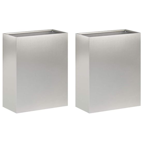 Cache-pot de jardin 2 pc argenté 40 x 20 x 40 cm