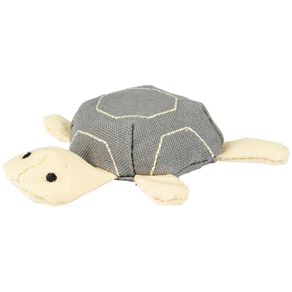 Tortue natural fun. 11 x 3 cm. Gris beige. Gamme green. Jouet pour chat.
