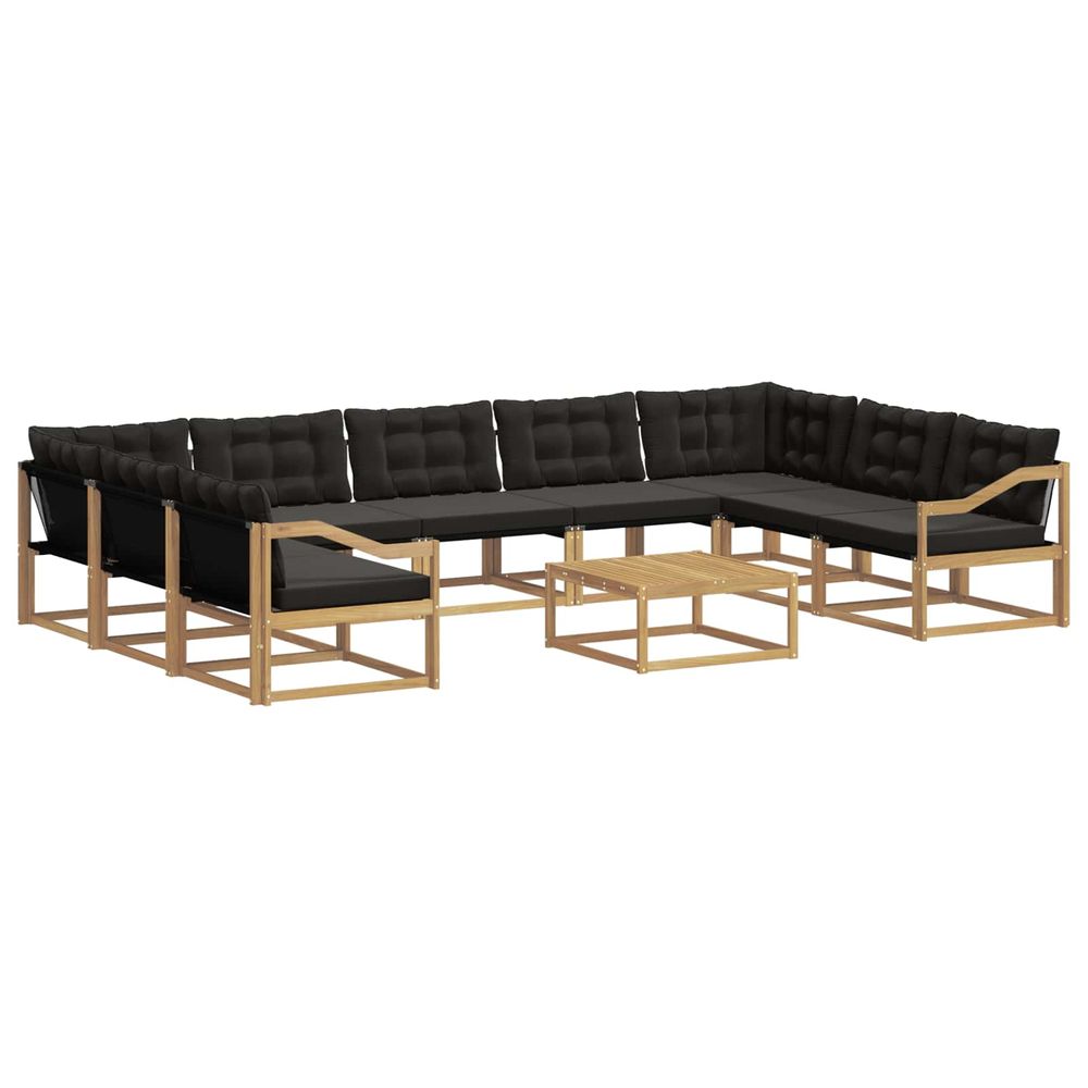 Ensemble de canapés d'extérieur 10 pc blanc et noir