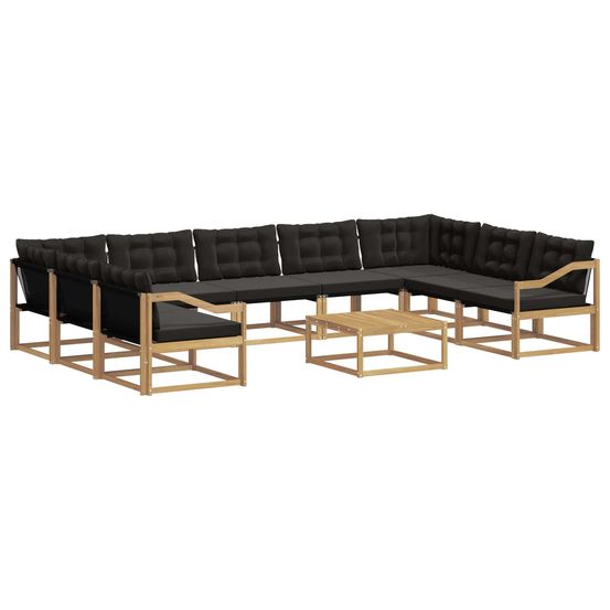 Ensemble de canapés d'extérieur 10 pc blanc et noir