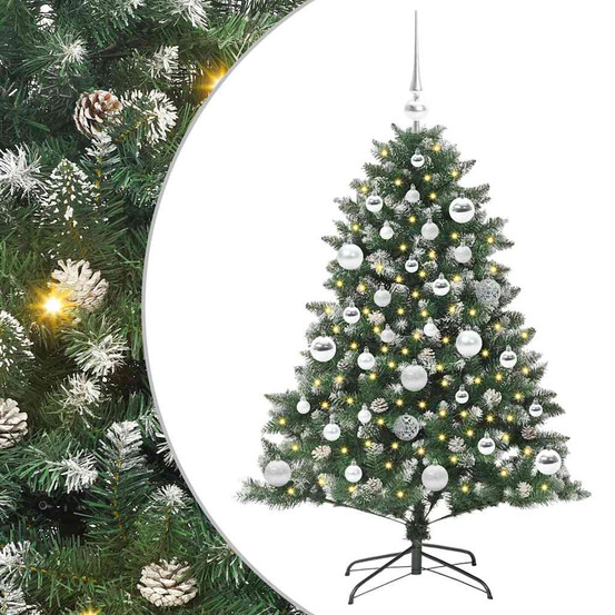 Sapin de noël artificiel vert 120 cm pvc, plastique et acier
