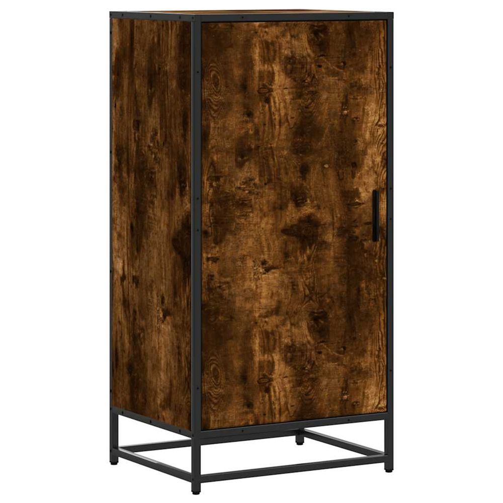 Étagère à chaussures chêne fumé 48x38x97,5 cm bois d'ingénierie