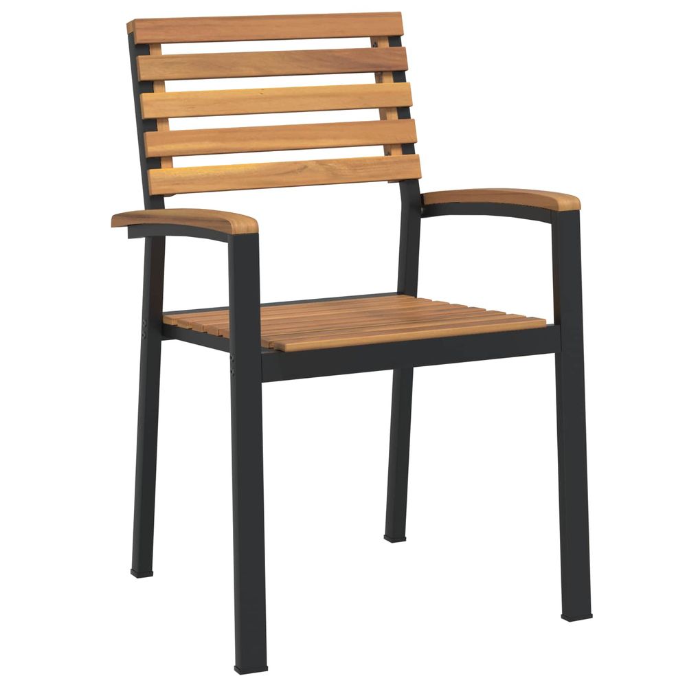 Ensemble à manger de jardin 5 pcs bois d'acacia massif et métal
