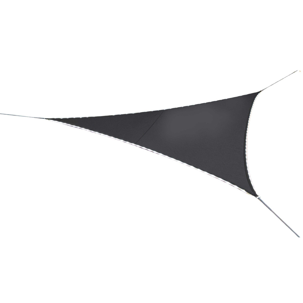 Voile d'ombrage triangulaire avec leds solaires intégrées night and day ardoise