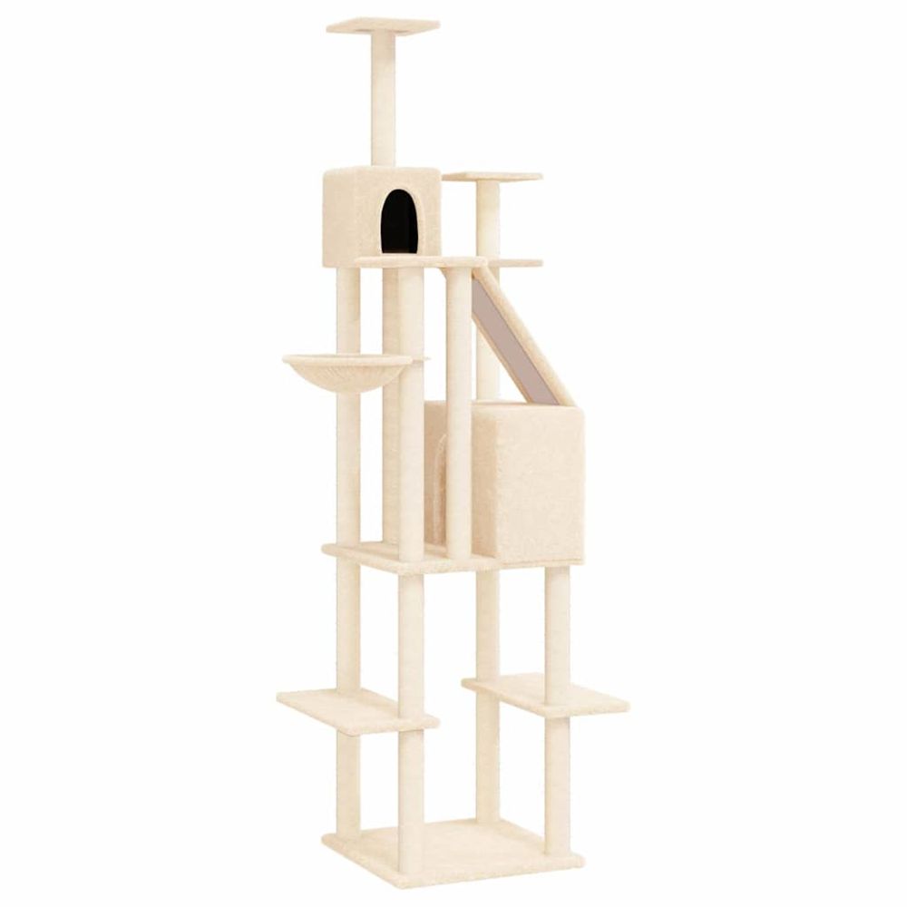Arbre à chat avec griffoirs en sisal crème 201 cm