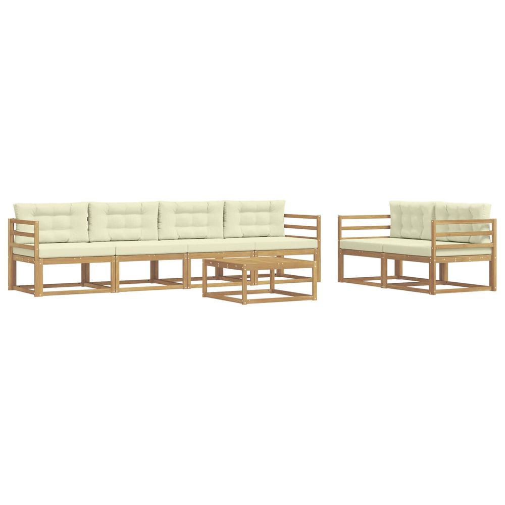 Ensemble de canapés d'extérieur 6 pc blanc et crème