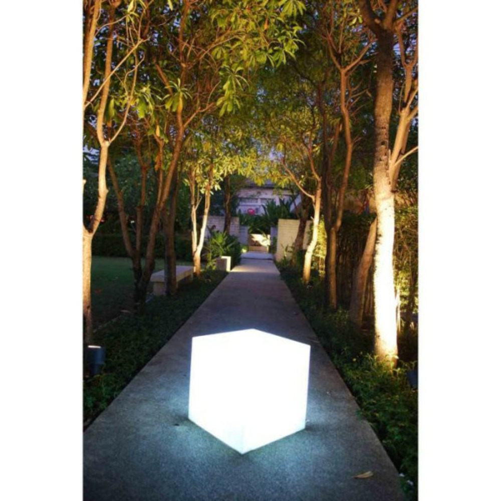 Cube lumineux tabouret filaire pour extérieur led - - carry w40 - blanc - 10w - hauteur 40cm