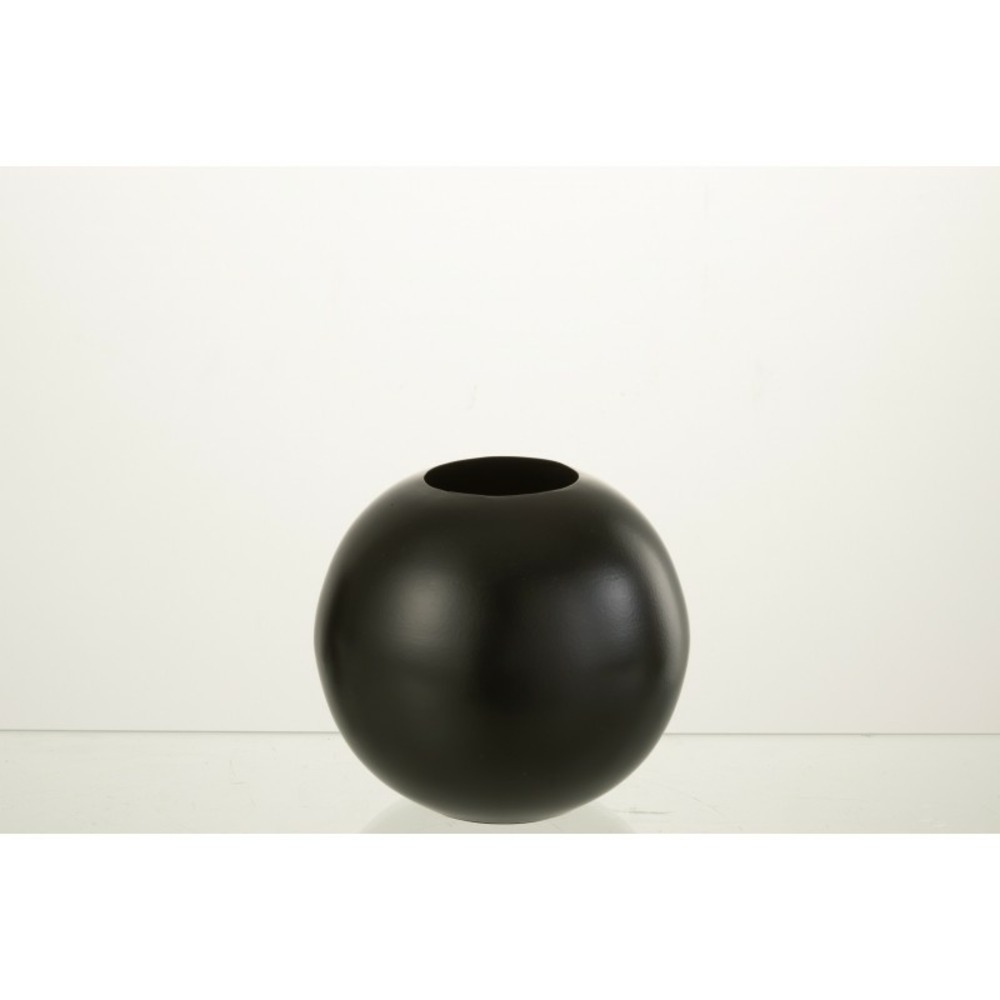 Vase boule en métal noir 15x15x14 cm