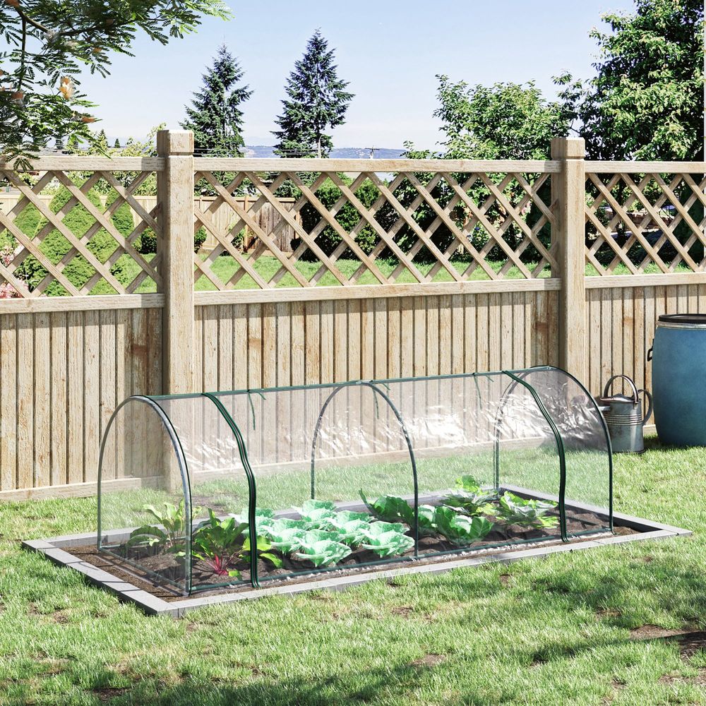 Serre tunnel potager en acier et plastique 250 x 100 x 80 cm transparente protection cultures - comfortxl outdoor living