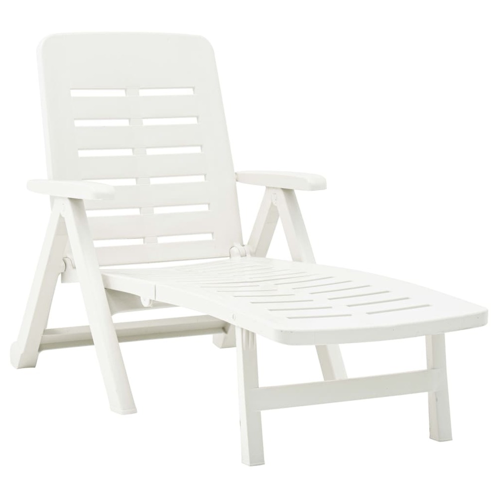 Chaise longue pliable plastique blanc