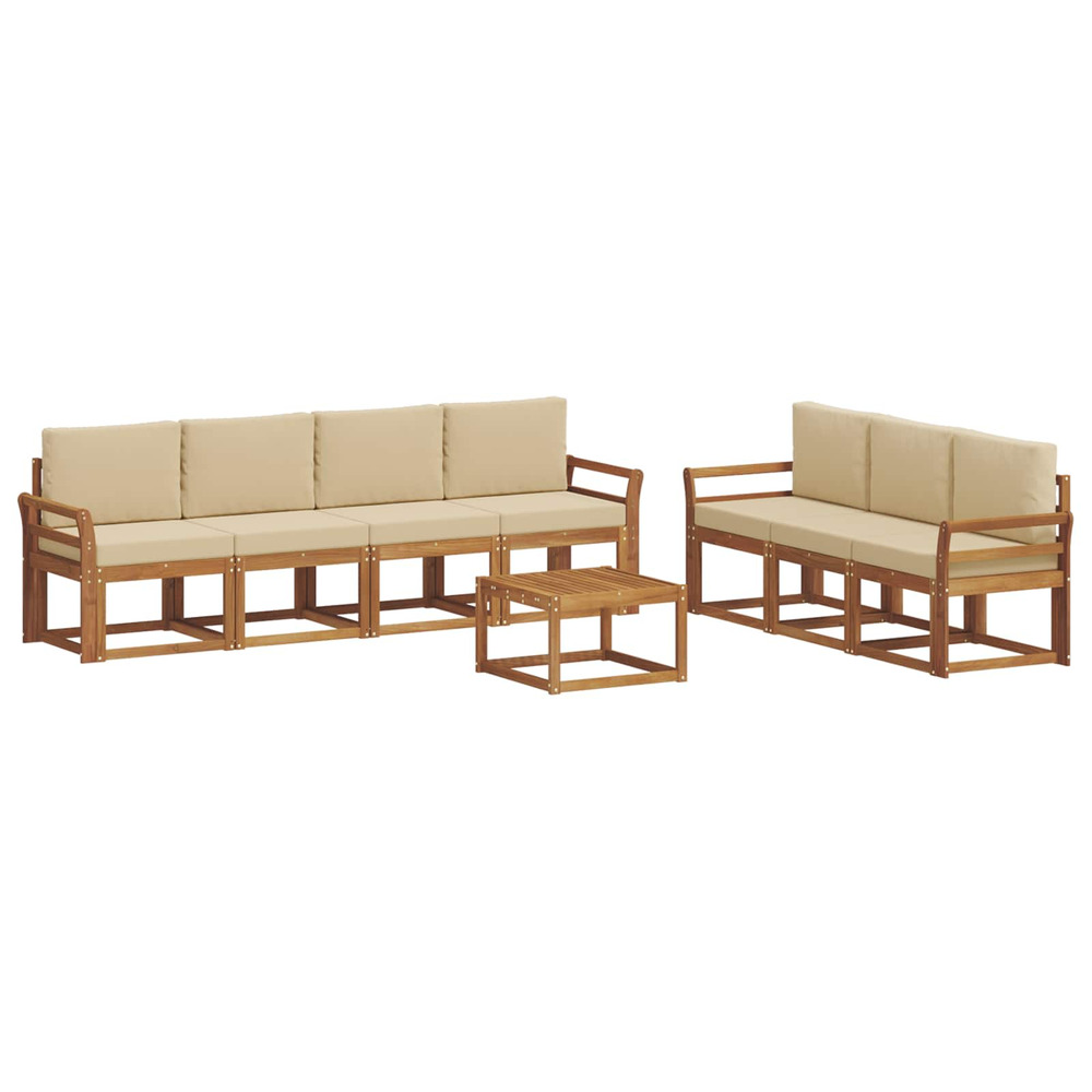 Ensemble de canapés d'extérieur 8 pcs naturel et beige