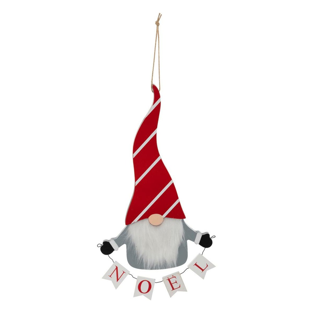 Sujet gnome barbe noël bois h. 31cm