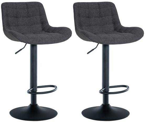 Lot de 2 tabourets de bar tissu tover