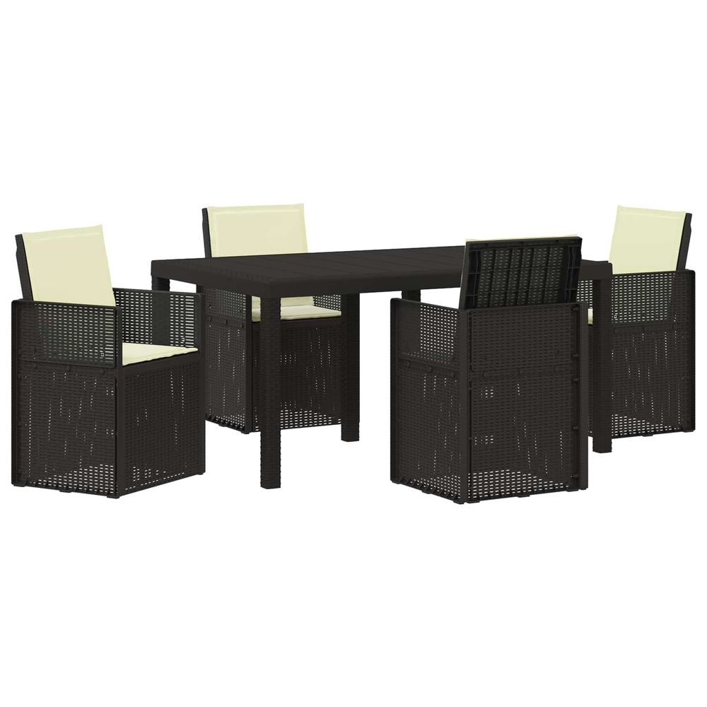 Ensemble de salle à manger pour jardin 5 pc anthracite et crème