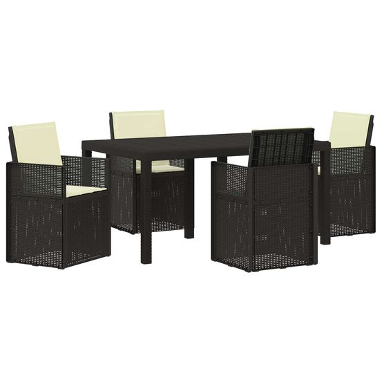 Ensemble de salle à manger pour jardin 5 pc anthracite et crème