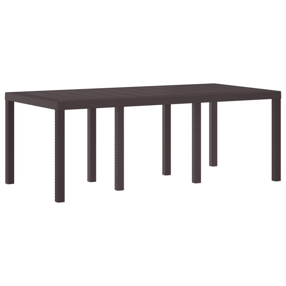 Table de jardin pour repas marron 200 x 100 x 73 cm polyrotin
