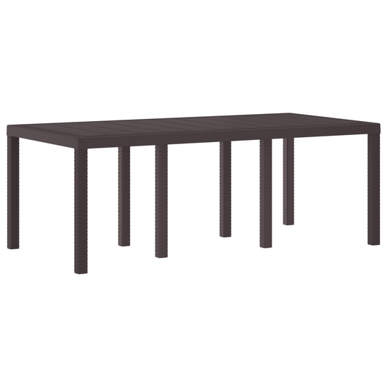 Table de jardin marron 200 x 100 x 73 cm polyrotin