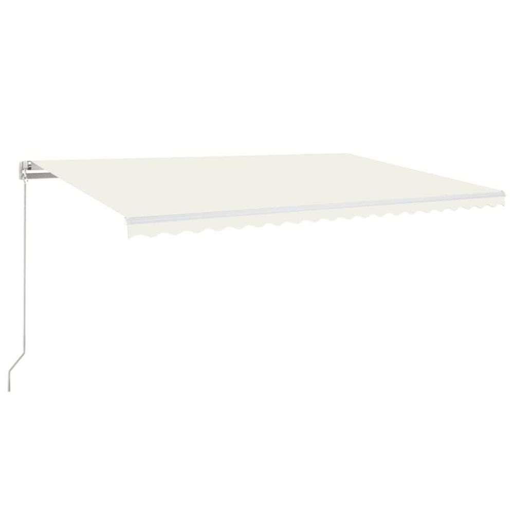 Auvent manuel rétractable avec led 500x300 cm crème