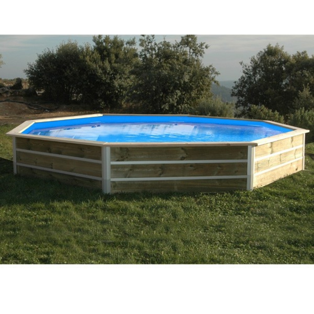 Piscine bois ronde - ø 4,60 x h. 1,29 m cleofas
