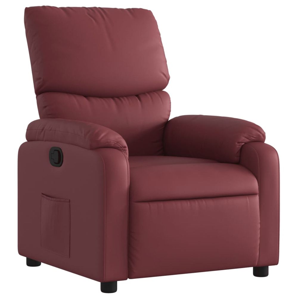 Fauteuil inclinable rouge bordeaux similicuir