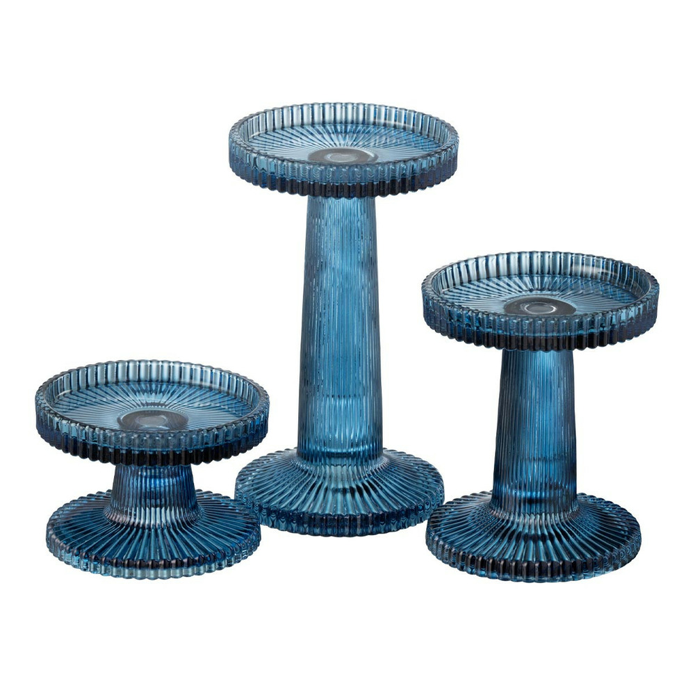 Lot de 3 chandeliers en verre 