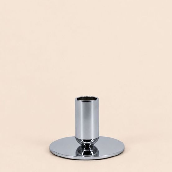 Bougeoir design en métal chromé 5,5cm
