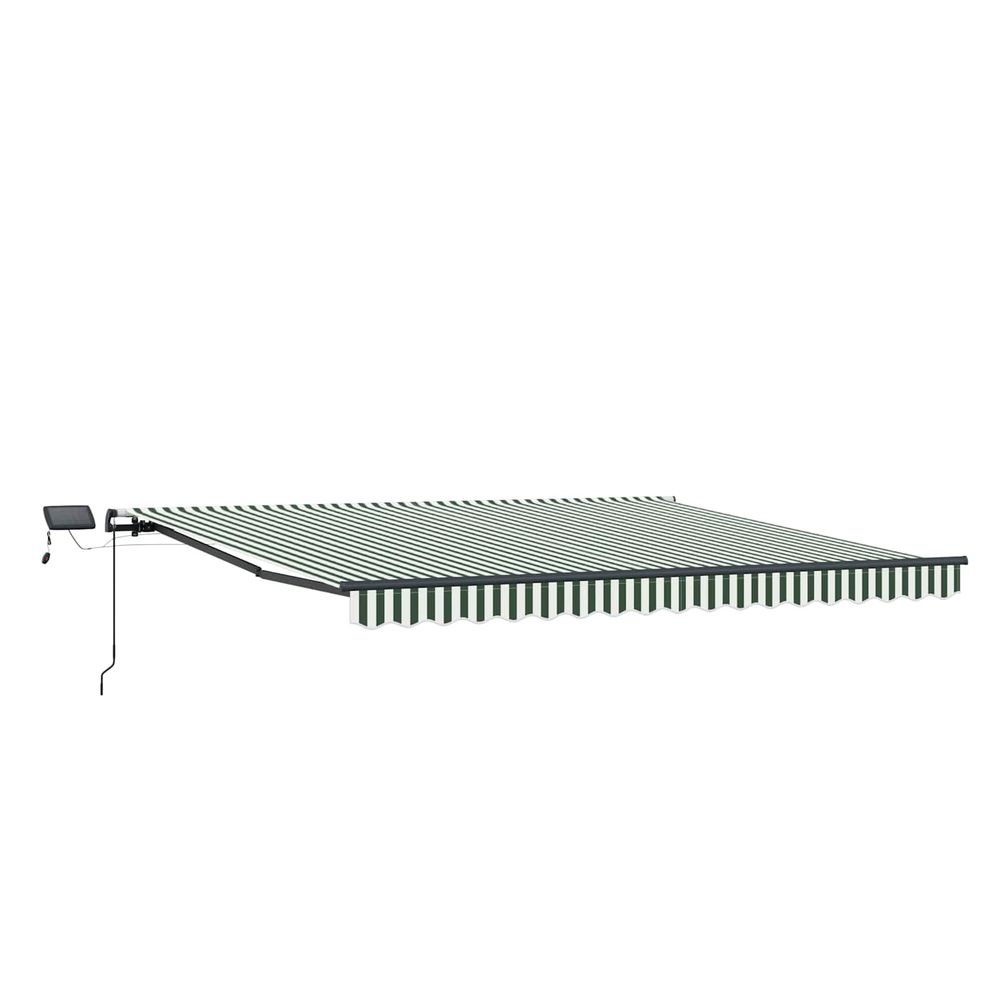 Auvent rétractable vert et blanc 450 × 300 cm