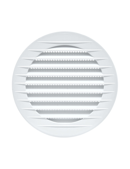5 grille d'aération ronde encastrée avec moustiquaire ø100mm, abs, blanc
