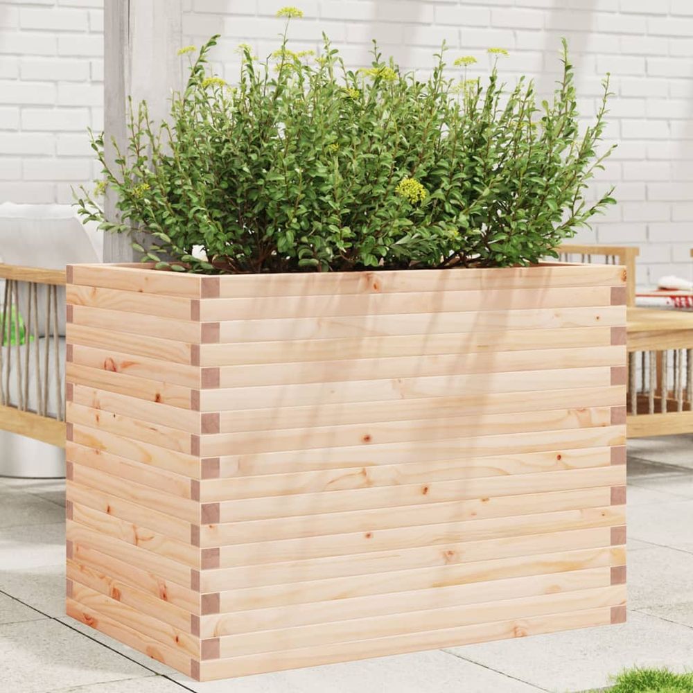 Jardinière carré potager en bois de pin massif naturel 90x60cm
