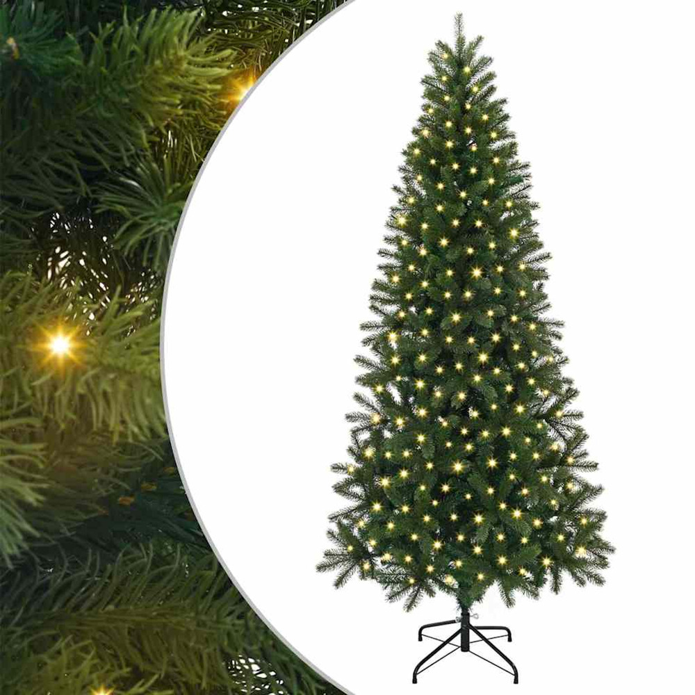 Sapin de noël artificiel avec 300 led vert 240 cm pe et pvc