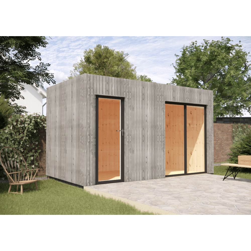 Studio de jardin bien isolé en bois 4,4 x 2,4 x 2,7 m / isolation re2020 avec plancher isolé / menuiseries alu k-line