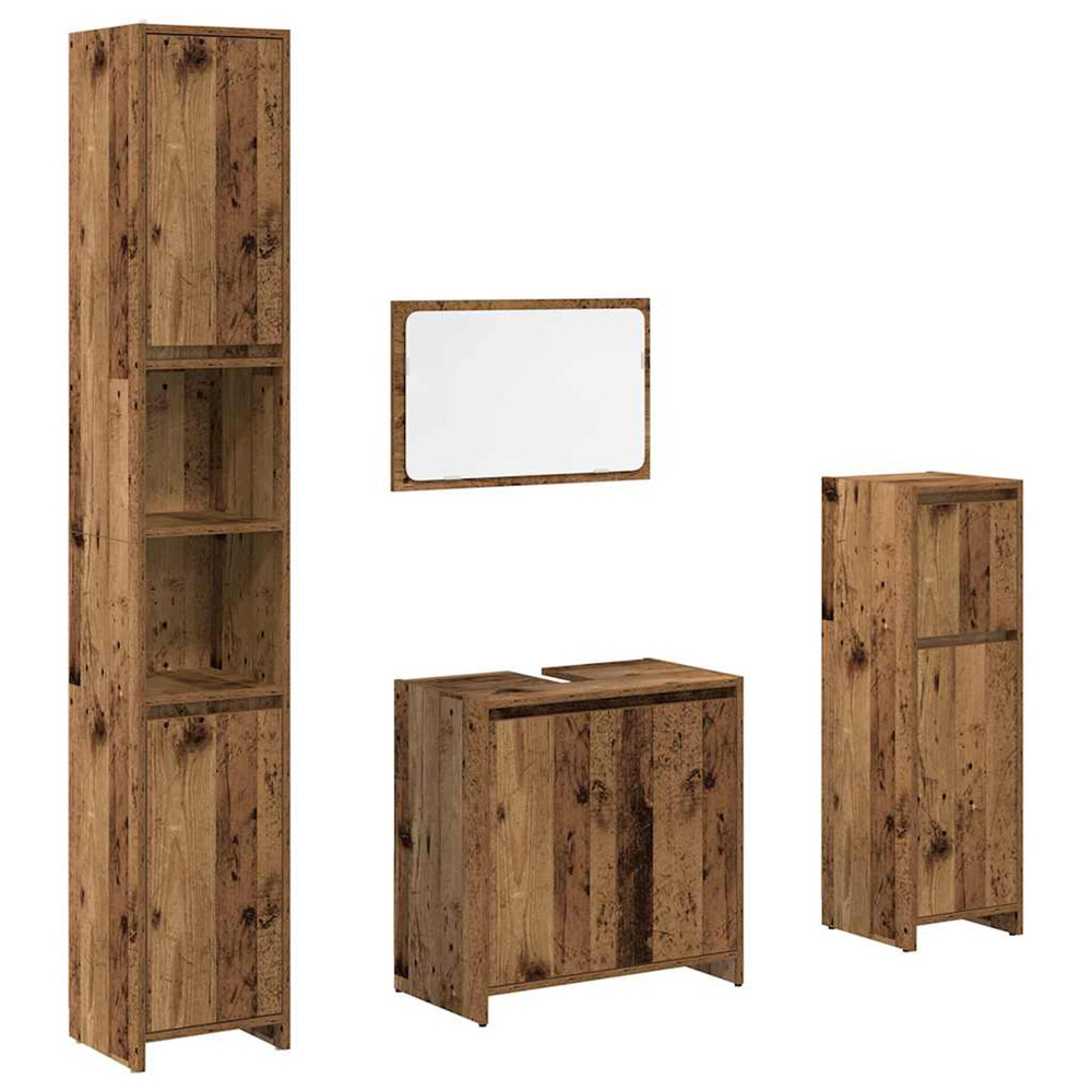Ensemble de meubles salle de bain 4 pcs bois d'ingénierie