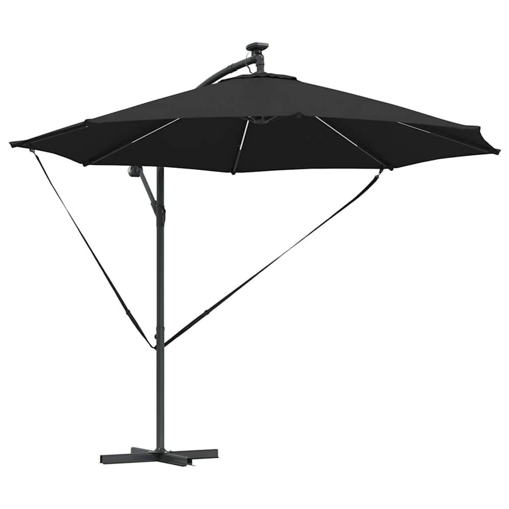 Parasol 294 x 294 x 248 cm polyester et aluminium noir