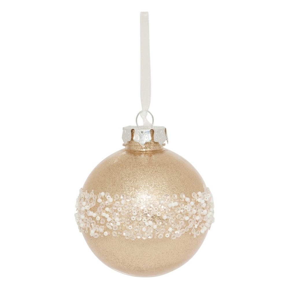 Boule pailletée perle d.8cm doré