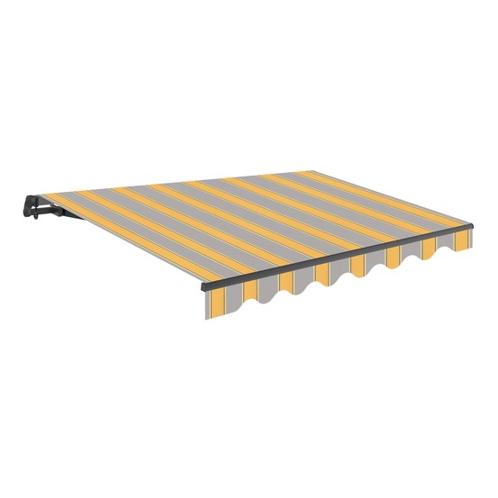 Store banne manuel 3x2,5m jaune polyester – structure aluminium anthracite inclinaison réglable
