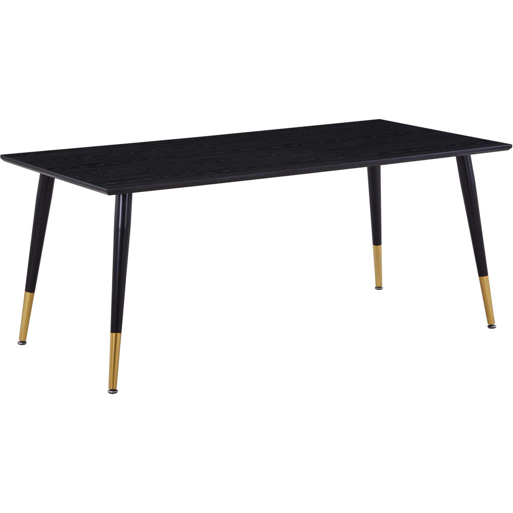 Table de repas en mdf et acier dipp 180 x 90 cm noir et cuivre