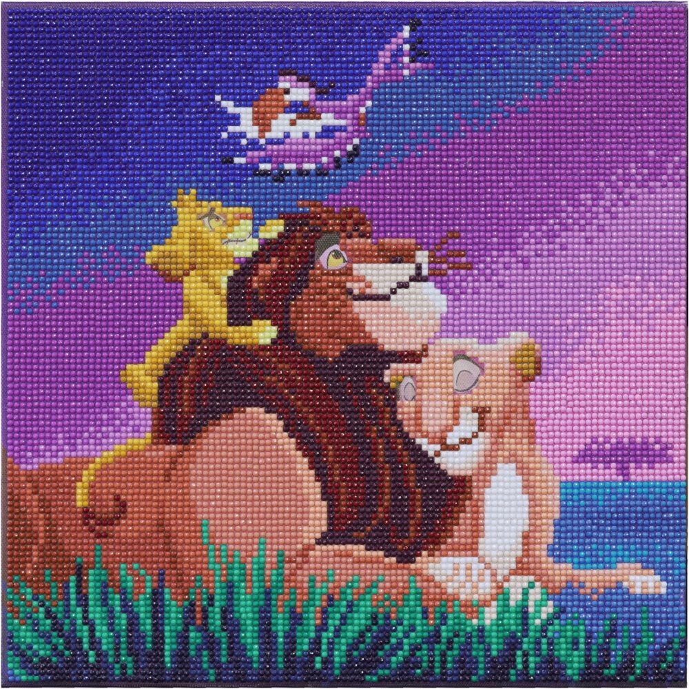 Tableau crystal art à diamanter - le roi lion - 30 x 30 cm